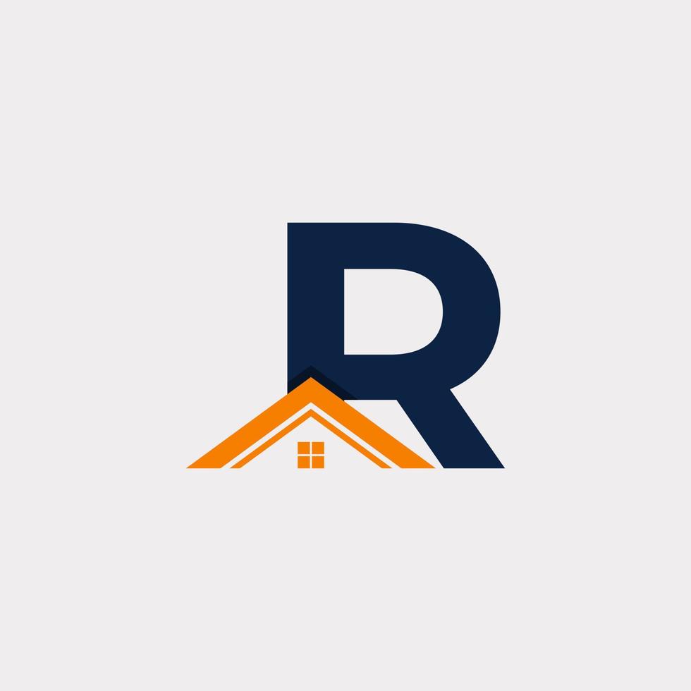 imobiliária. elemento de modelo de design de logotipo de casa letra inicial r. vetor eps10