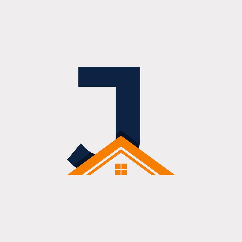 imobiliária. elemento de modelo de design de logotipo de casa letra inicial j. vetor eps10