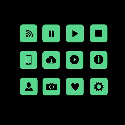 12 ícones web de vetor em estilo simples