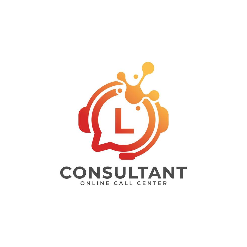 ícone do logotipo de consultoria. modelo de design de logotipo de letra inicial de consultor on-line vetor