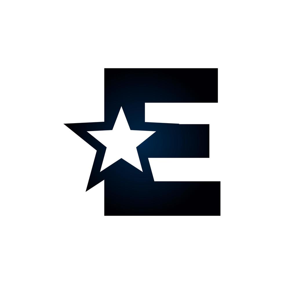 letra e logotipo da estrela. utilizável para logotipos de vencedores, prêmios e premium. vetor