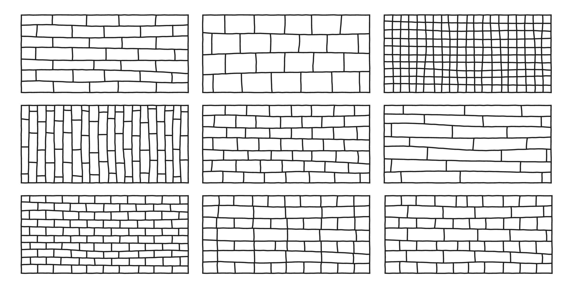 blocos quadriculados em vários tamanhos e estilos. tijolos e telhas.web vetor