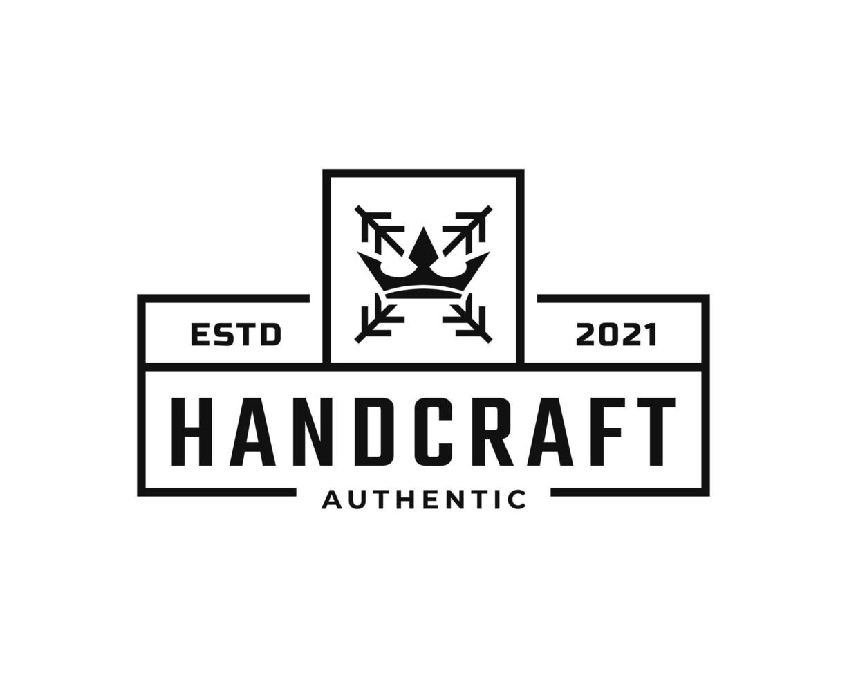 rótulo retro vintage clássico para inspiração de design de logotipo de emblemas de artesanato de qualidade real vetor