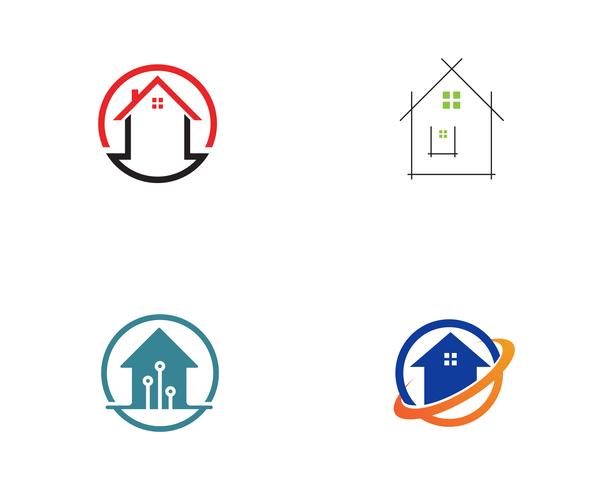 Vetores de construção de logotipo em casa