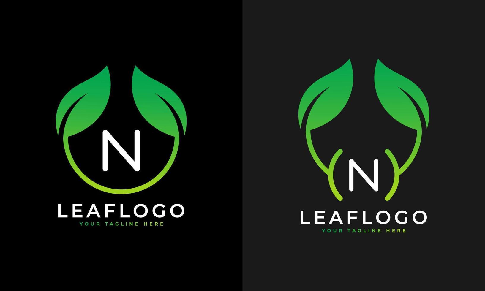 design de logotipo de letra n folha verde natureza. logotipo do monograma. ícone do alfabeto de folhas verdes. utilizável para negócios, ciência, saúde, médicos e natureza logos.flat elemento de modelo de design de logotipo de vetor. eps10 vetor