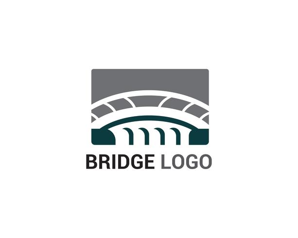 Logotipo de ponte e construção de modelo de vetor de símbolo