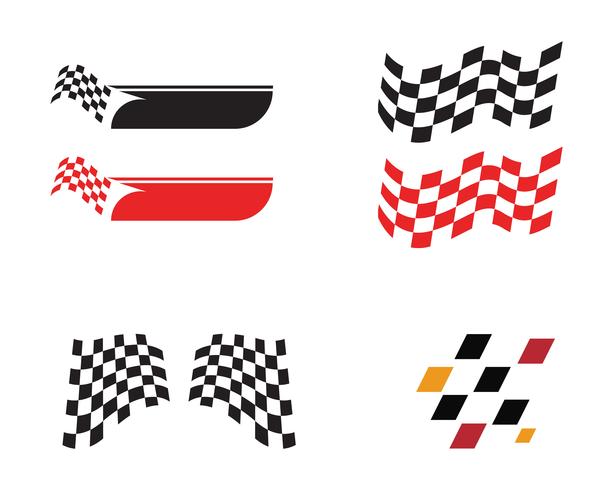 Ícone de bandeira de corrida, logotipo de bandeira de corrida de design simples vetor