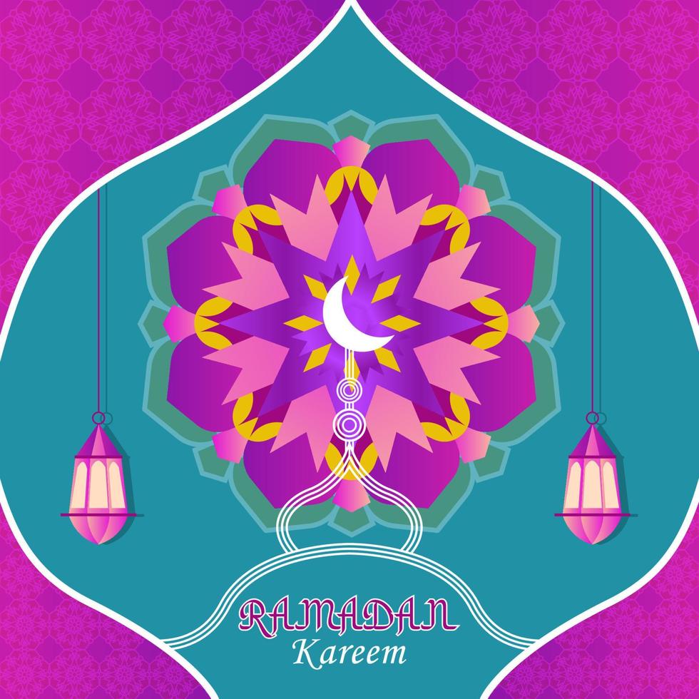 lindo fundo de ramadan kareem com ornamento de mandala vetor