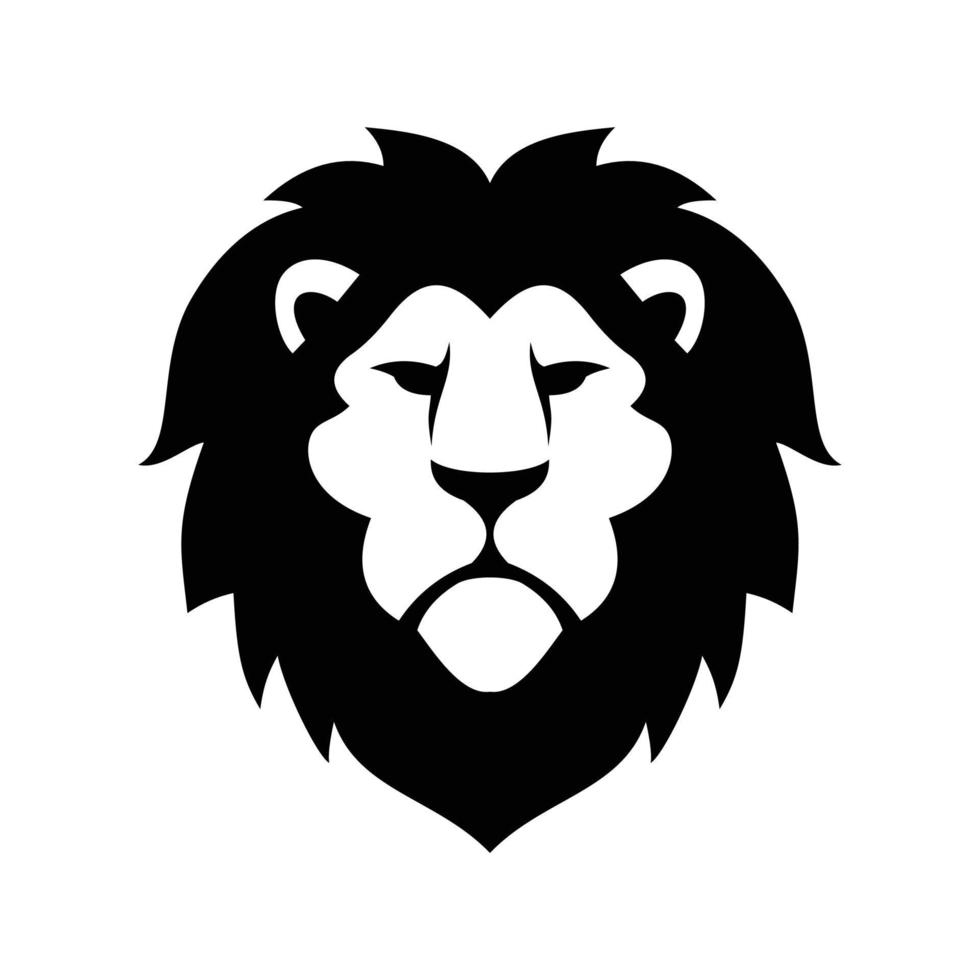 logotipo de cabeça de leão em estilo simples vetor