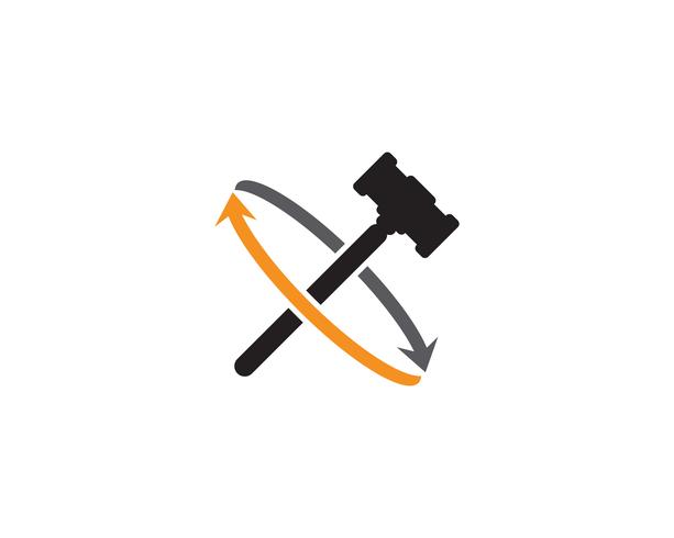 Hammer court Vector icon design ilustração