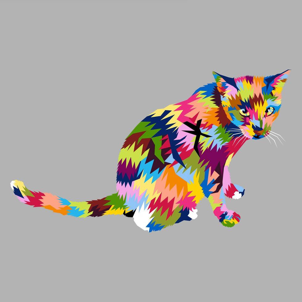 gato em wpap arte moderna vetor