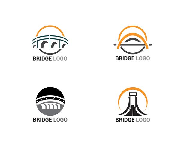 Logotipo de ponte e construção de modelo de vetor de símbolo