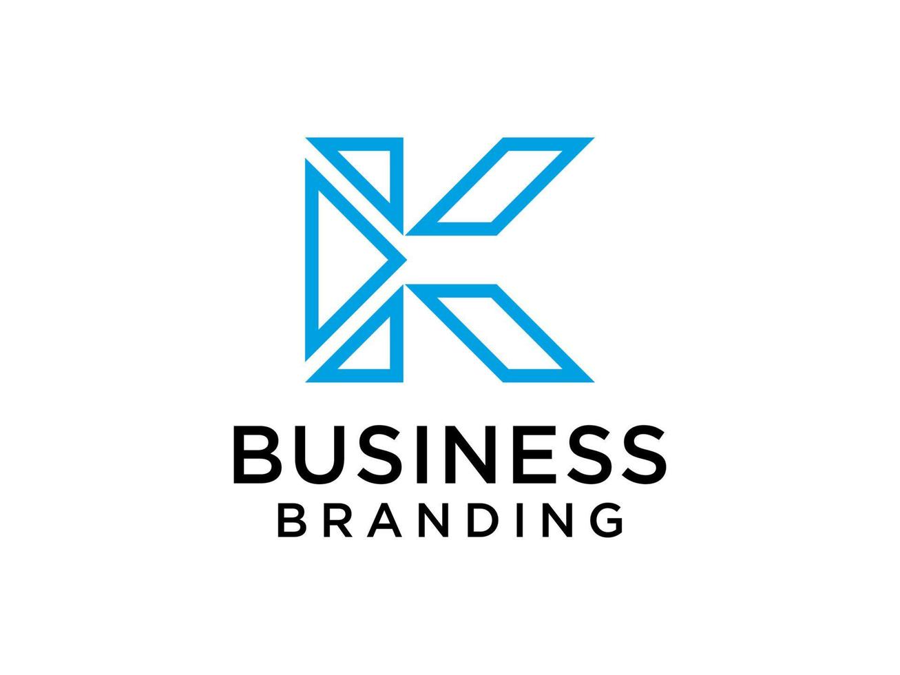 abstrato letra inicial k logotipo. estilo de origami de forma de seta geométrica azul isolado no fundo branco. utilizável para logotipos de negócios e branding. elemento de modelo de design de logotipo de vetor plana.