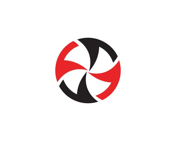 logotipo de círculo de vórtice e modelo de símbolos vetor