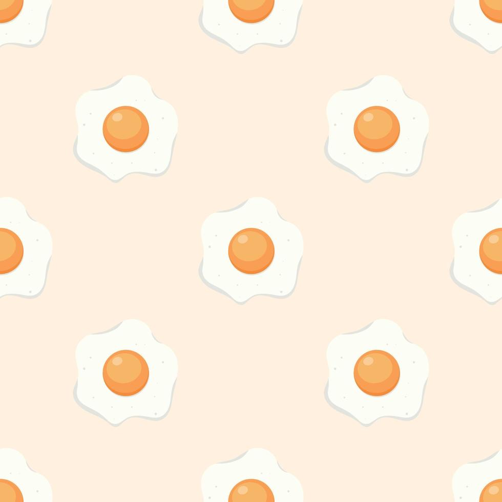 padrão de desenho de ovo frito sem costura vetor