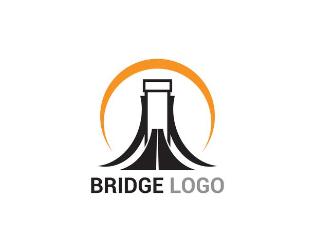 Logotipo de ponte e construção de modelo de vetor de símbolo