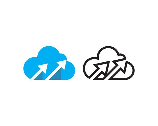 Logotipo e símbolos da nuvem vetor
