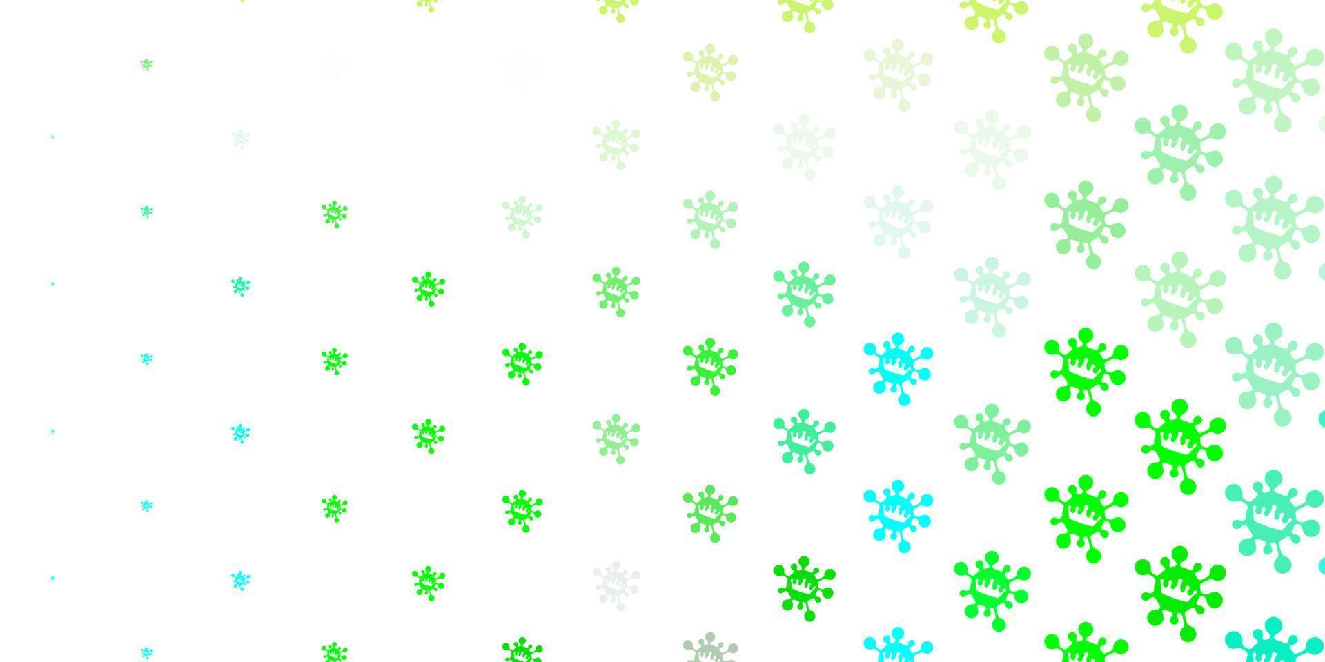 textura vector azul e verde claro com símbolos de doença.