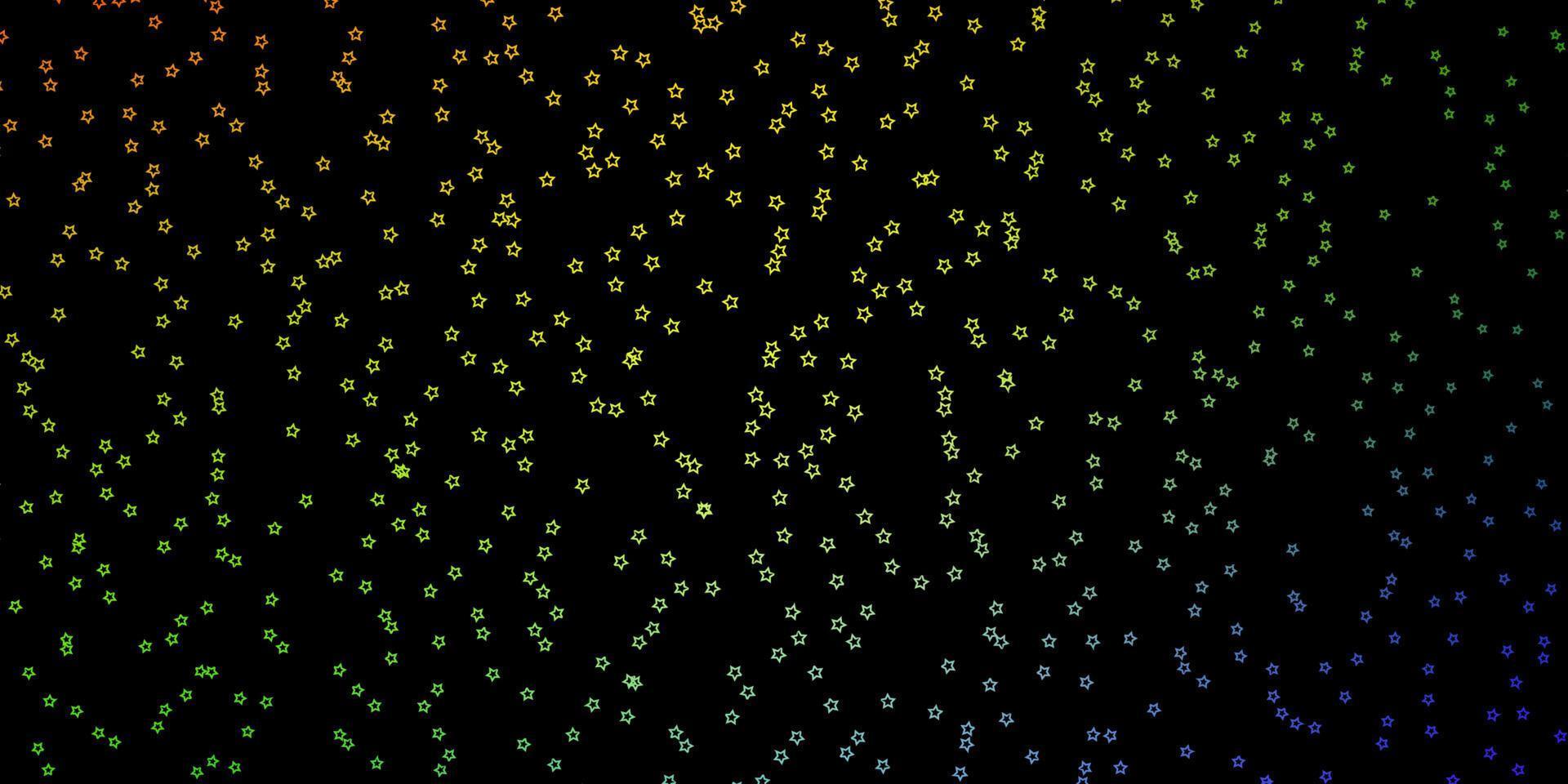 modelo de vetor multicolor escuro com estrelas de néon.