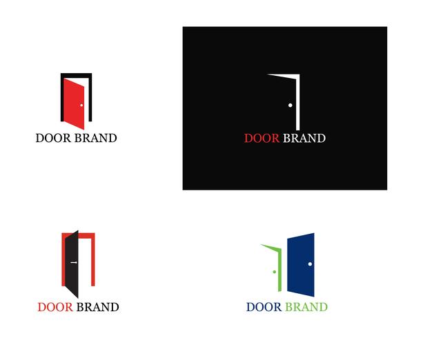 ilustração de modelo de vetor de logotipo de porta