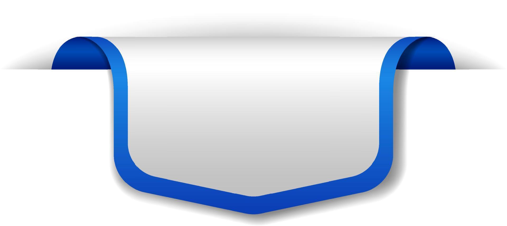 design de bandeira azul sobre fundo branco vetor