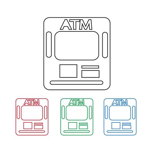 Sinal de símbolo de ícone de ATM vetor