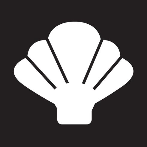 Sinal de símbolo de ícone de concha vetor