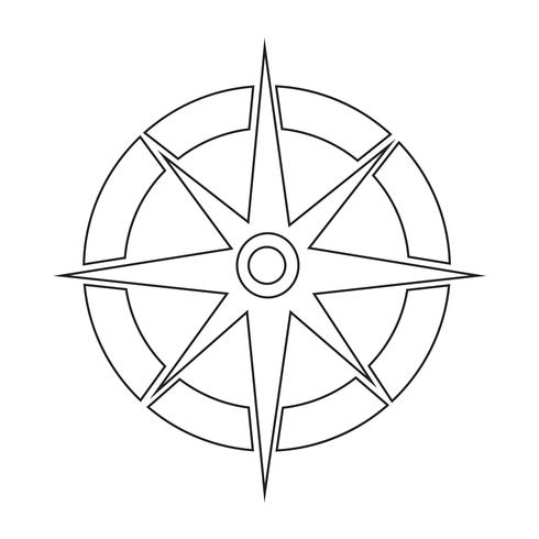 Bússola, ícone, símbolo, sinal vetor