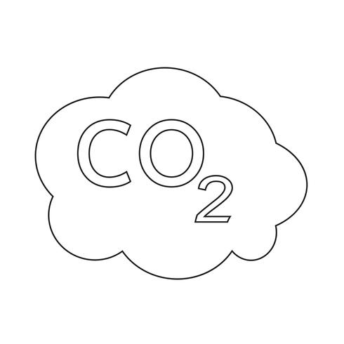 Sinal de símbolo de ícone de CO2 vetor