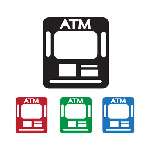 Sinal de símbolo de ícone de ATM vetor