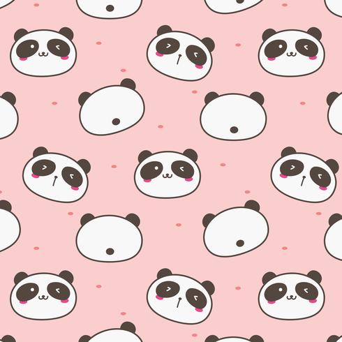 Panda bonito vetor de fundo. Doodle divertido. Ilustração vetorial artesanal.