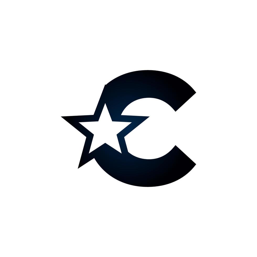 logotipo da estrela da letra c. utilizável para logotipos de vencedores, prêmios e premium. vetor