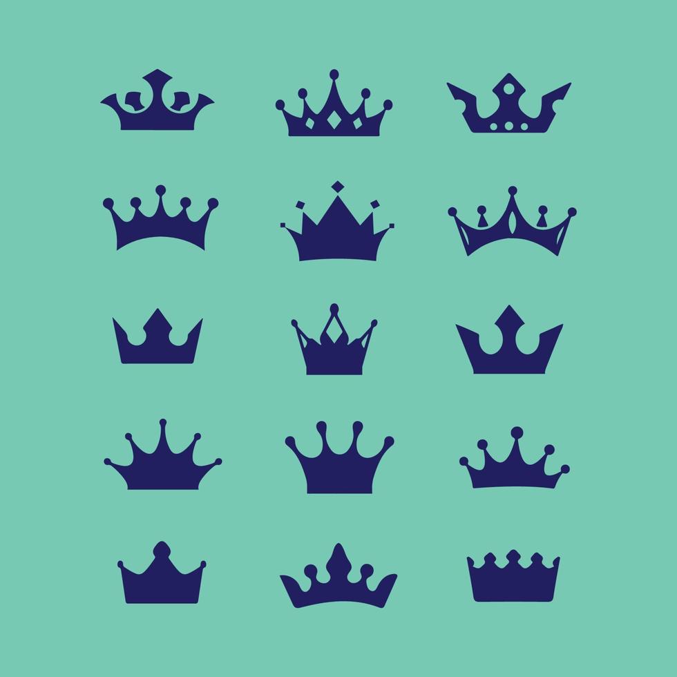 conjunto de design de logotipo da coroa vetor