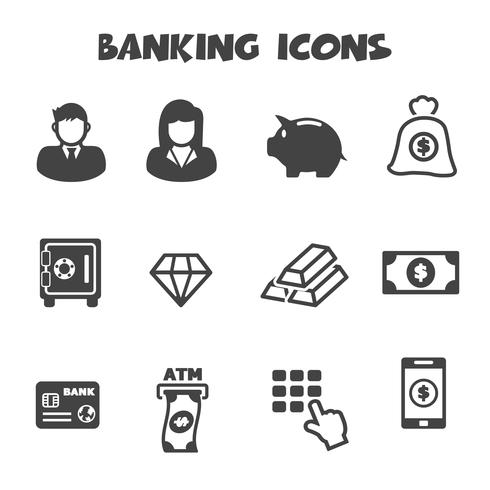 símbolo de ícones bancários vetor