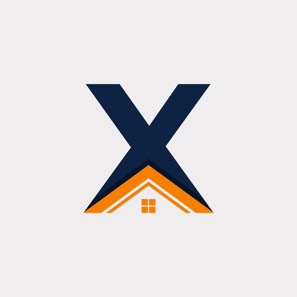 imobiliária. letra inicial x elemento de modelo de design de logotipo de casa. vetor eps10