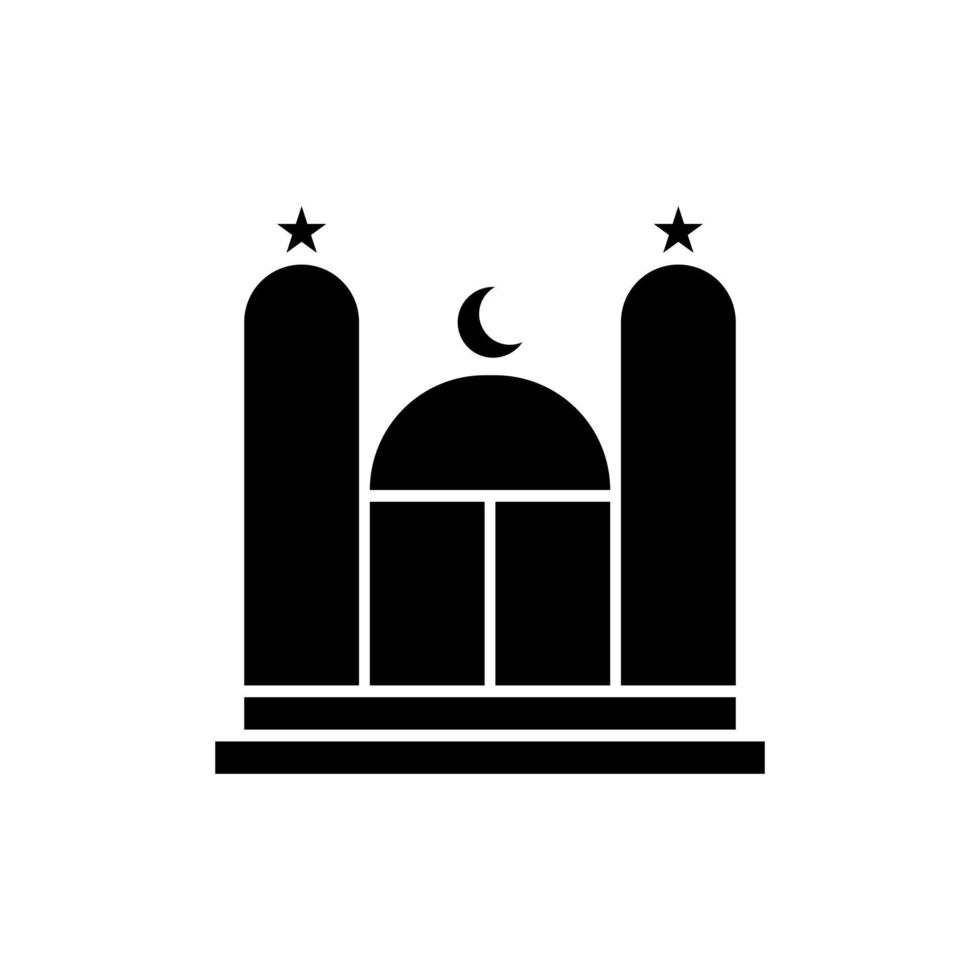 ícone do logotipo da mesquita islâmica, eid, construção, Alcorão, branco, masjid, emblema, forma, fé vetor