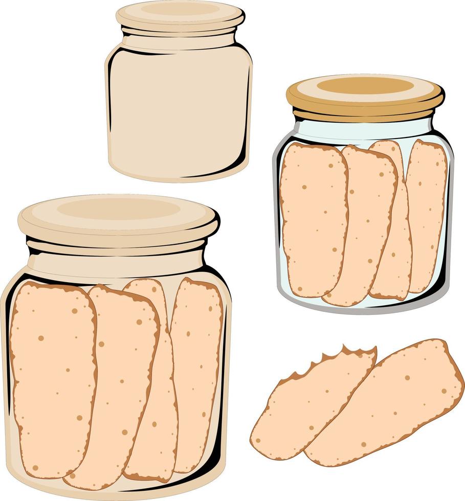 jarra desenhada à mão e ilustração vetorial de biscoitos vetor