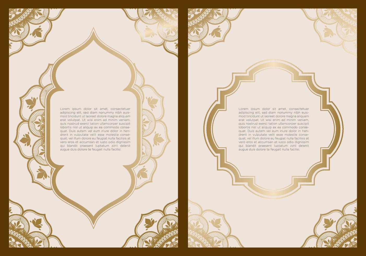 cartão de feliz ramadã de tamanho a4, cartão de ornamento islâmico, design de saudação islâmico vintage. vetor