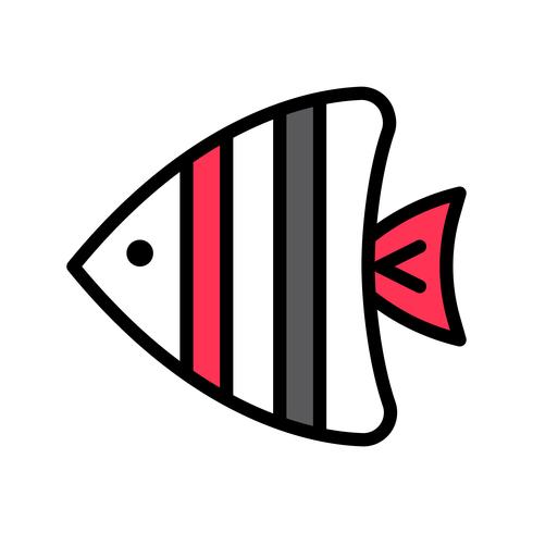 Vetor de peixe do mar, ícone de estilo preenchido relacionado tropical