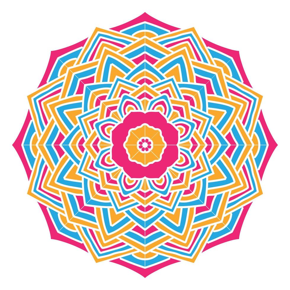 design de mandala colorida para capa de livro vetor