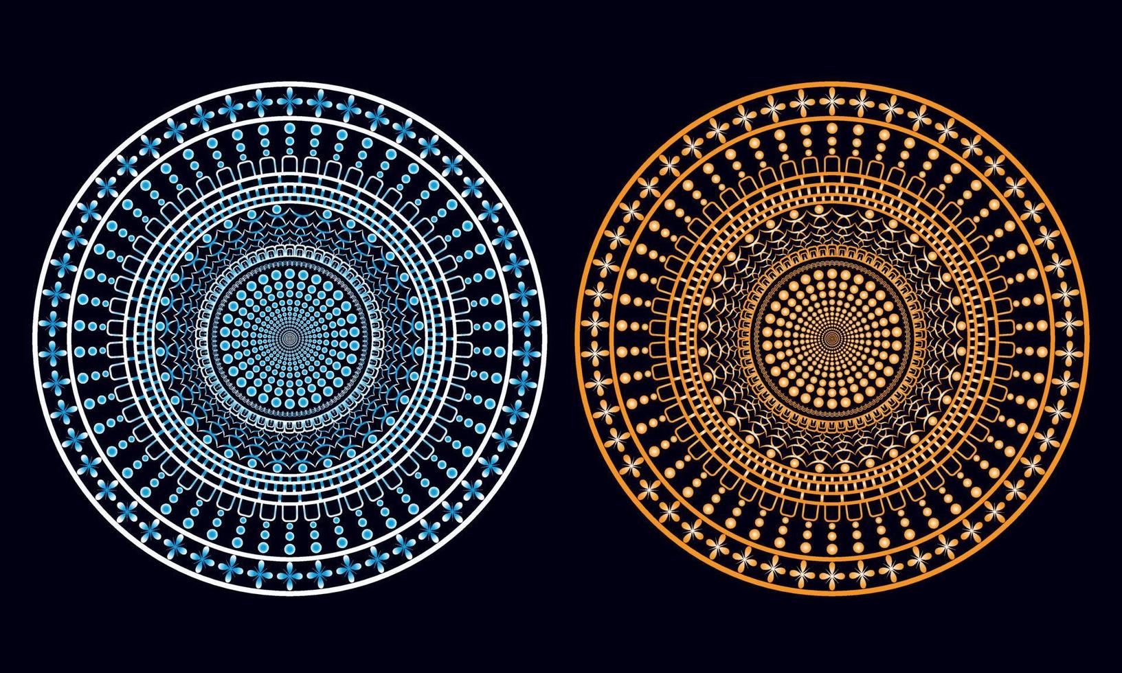 fundo abstrato de design de mandala com duas cores diferentes vetor