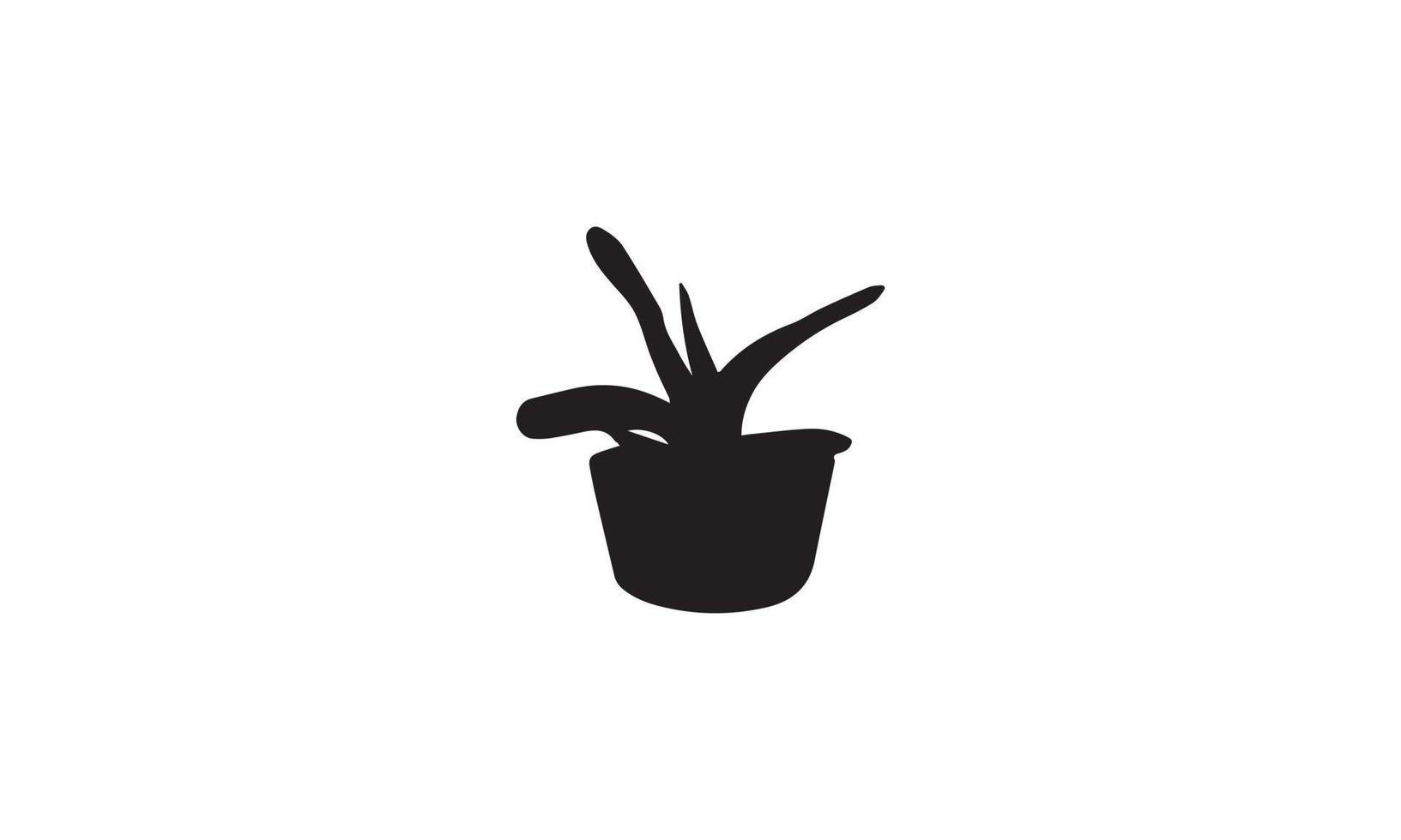 design do logotipo da ilustração vetorial de plantas preto e branco vetor