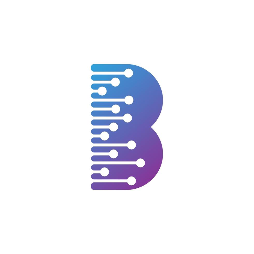 design de logotipo de tecnologia letra b vetor
