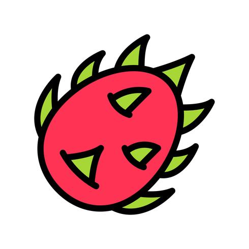 Vetor de fruta do dragão, ícone de estilo preenchido relacionado tropical