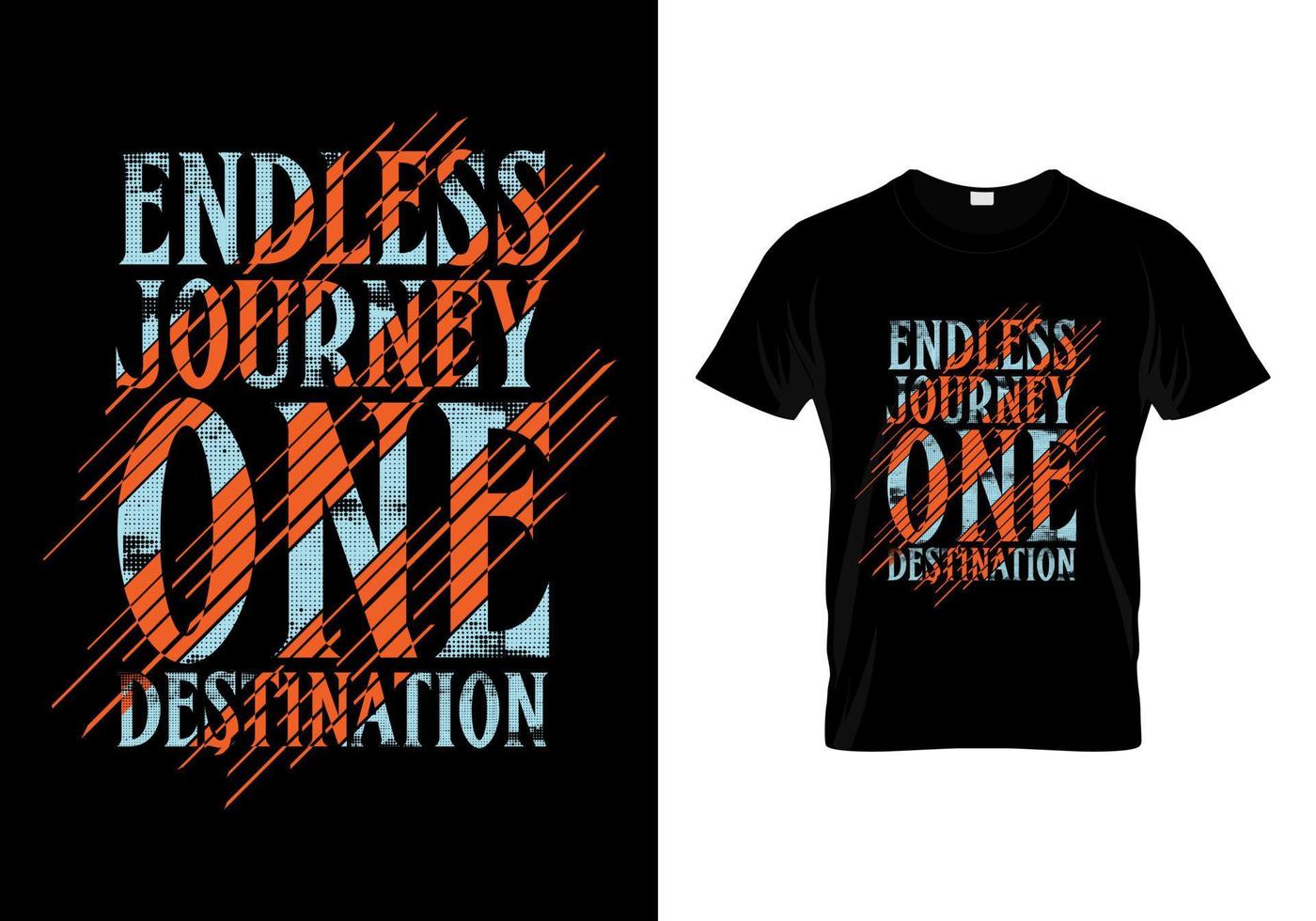 viagem sem fim um destino tipografia cita design de camiseta vetor