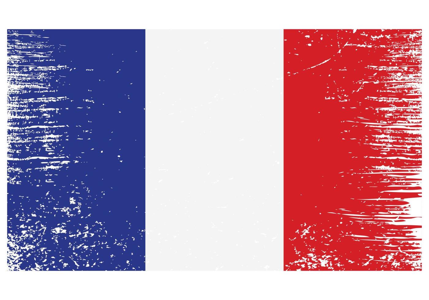 bandeira nacional da frança com textura grunge vetor