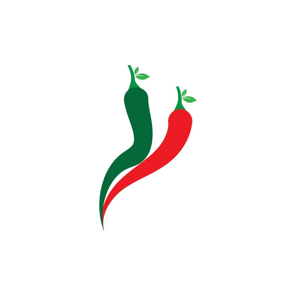 ilustração vetorial de ícone de logotipo de pimenta quente vermelha e verde vetor