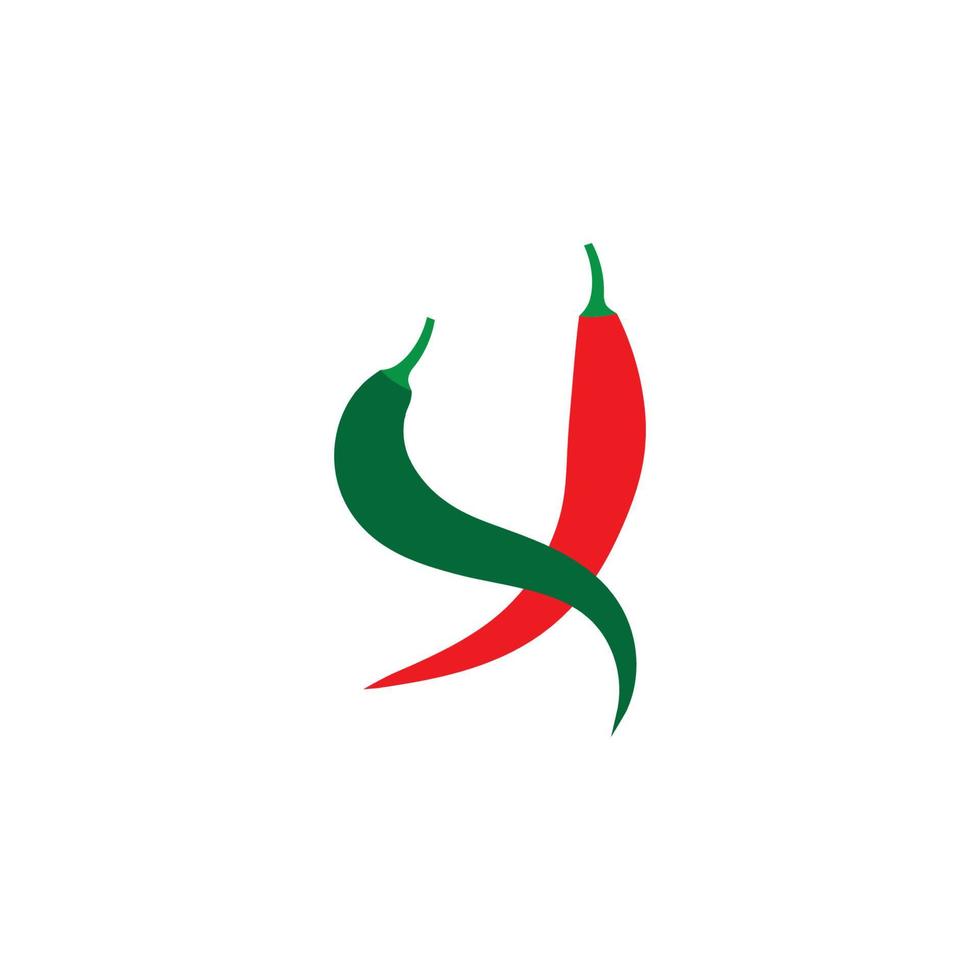 ilustração vetorial de ícone de logotipo de pimenta quente vermelha e verde vetor