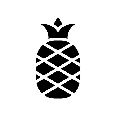 Vetor de abacaxi, ícone de estilo sólido relacionados tropical