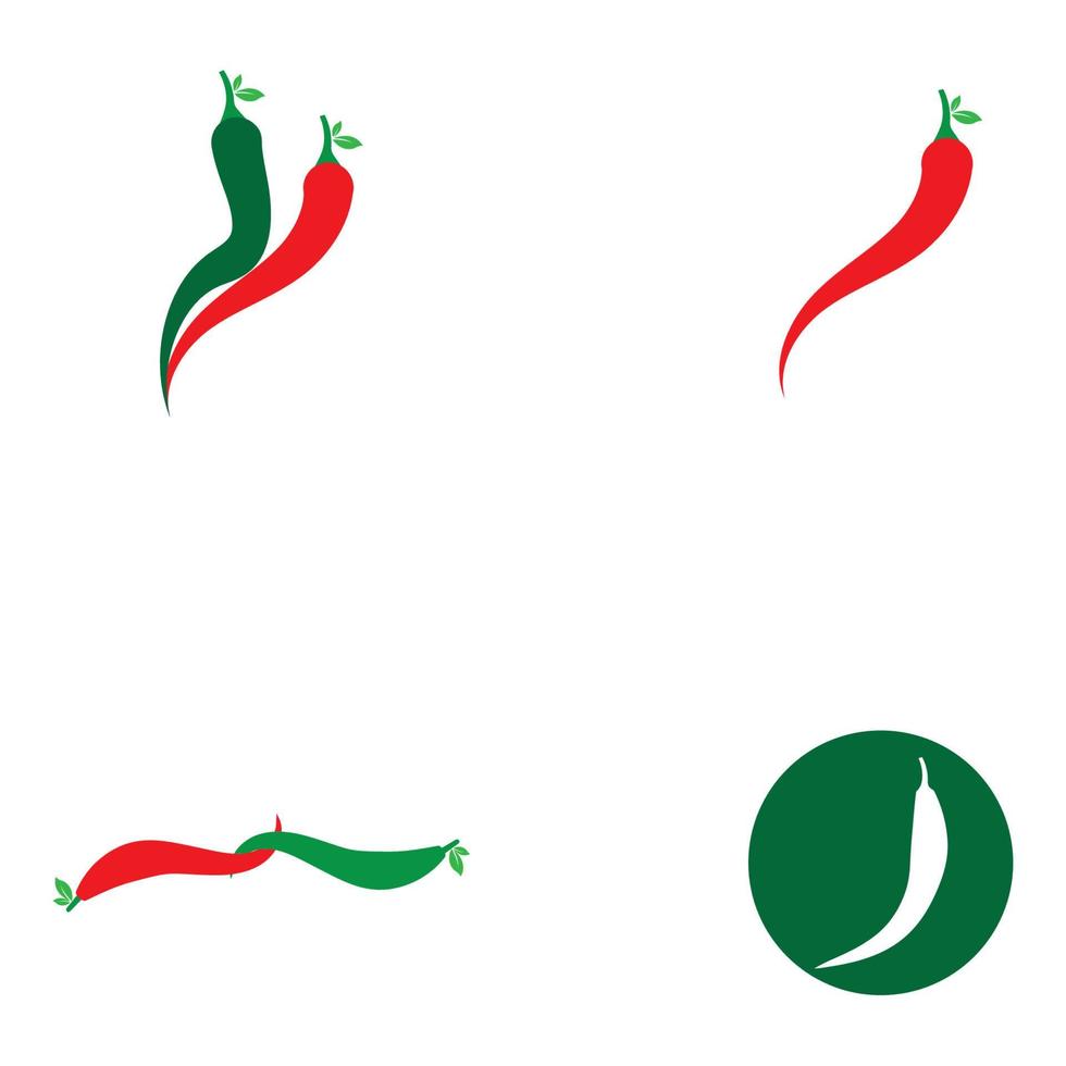 ilustração vetorial de ícone de logotipo de pimenta quente vermelha e verde vetor